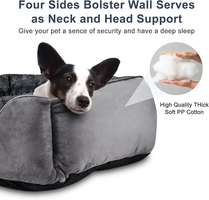 JOEJOY Rectangle Dog Bed for Large Medium Small Dogs Machine Washable Sleeping Dog Sofa Bed Non-Slip Bottom Breathable Soft Puppy Bed Durable Orthopedic Calming Pet Cuddler
