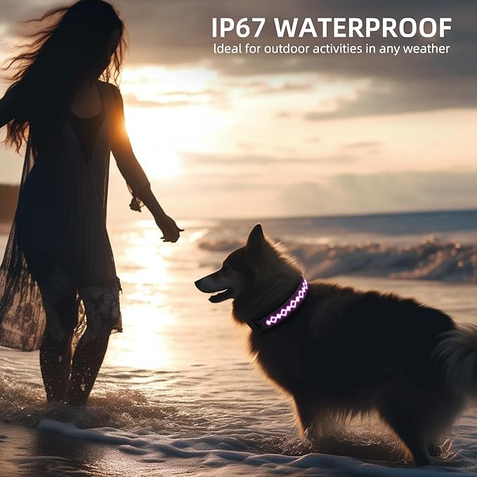 LED AirTag Dog Collar IP67 Waterproof 1,600 Feet