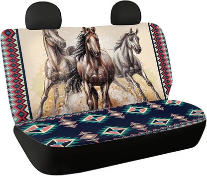WELLFLYHOM Western Horse Car Accessories Bench Seat Cover