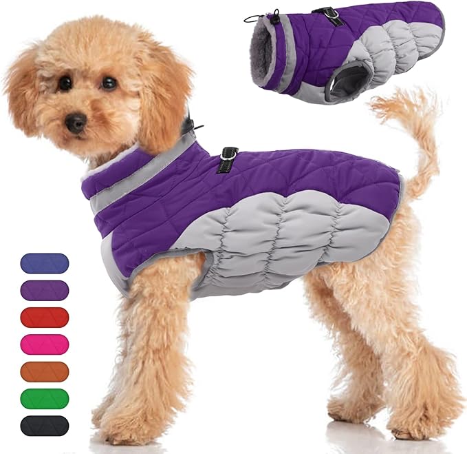 Dog Winter Jacket Cozy Reflective Waterproof Windproof Warm Pet Garment