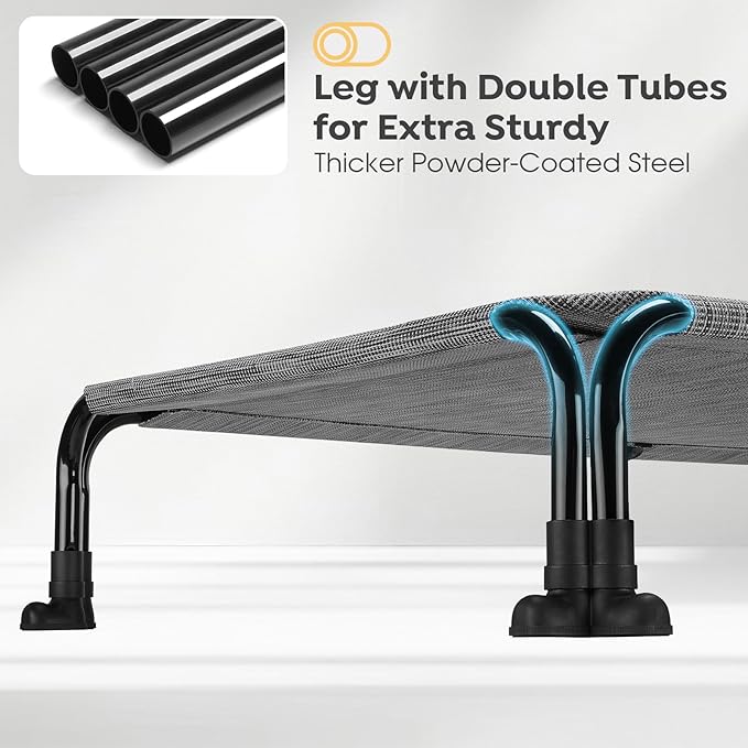 Veehoo Elevated Dog Bed 41" x 27", Black