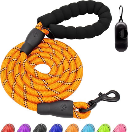 Dog Leash Heavy Duty 4/5/6FT Reflective 6'*1/2'', Orange