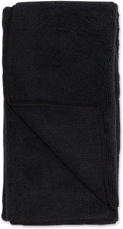 Bone Dry Pet Grooming Towel Collection Embroidered Absorbent Microfiber Drying Set 15x30, Black, 3 Count