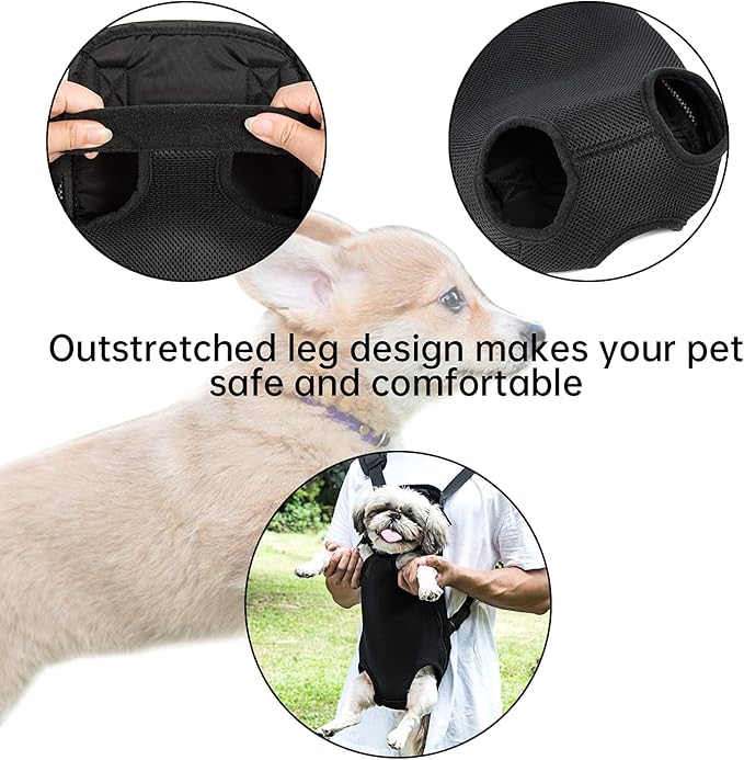 Pet Dog Carrier Backpack Legs Out Adjustable Pet Front Cat Backpack Carrier Travel Bag for Traveling Hiking Camping for Small Medium Dogs Cats Puppies