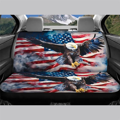 AFPANQZ American Flag Eagle Car Rear Seat Cover