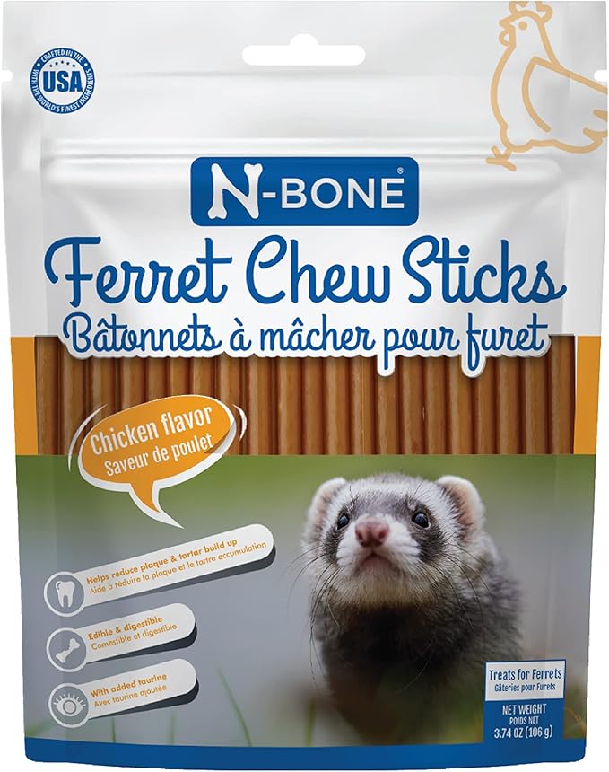 N-Bone Ferret Chew Sticks Chicken Flavor, 3.74-oz Bag