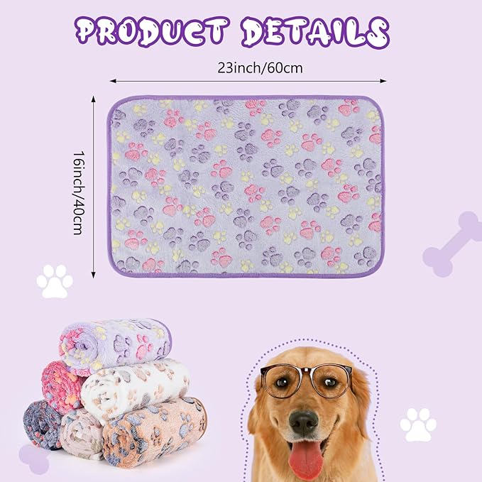 YUEPET Waterproof Dog Blankets, 6 Pack Washable Dog Blankets for Bed Couch Sofa Protector Fleece Flannel Puppy Blanket Soft Plush Reversible Throw Blanket for Small Dog Puppy Cat 23"×16"