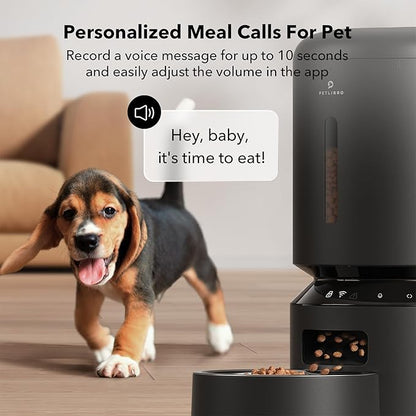 PETLIBRO Automatic Cat Feeder, 5G WiFi Automatic Dog Feeder with Freshness Preservation, 5L Timed Cat Feeder with Low Food Sensor, Up to 10 Meals Per Day, Granary Pet Feeder for Cats, Black