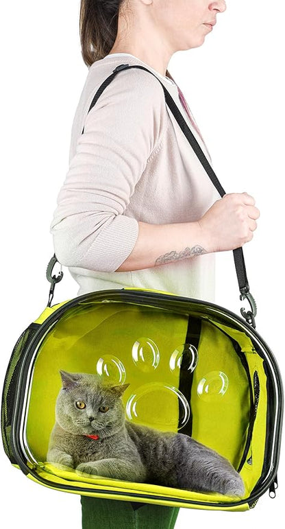 Pet Carrier Backpack, cat Carrier Bag, cat Dog Carrier Bag, Bird Carrier Bag, Backpack Carrier with Foldable Shoulder Strap, Designed for Cats and Puppies, Airline Approved, Travel, Hiking (Yellow)