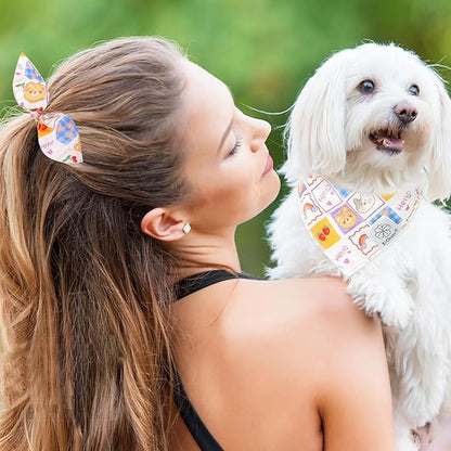 E-Clover Dog Bandanas & Matching Scrunchie-Cute Dog Bandana