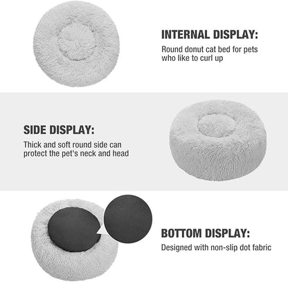 Veehoo Calming Dog Bed for Large Medium Dog 100 lbs 36", Light