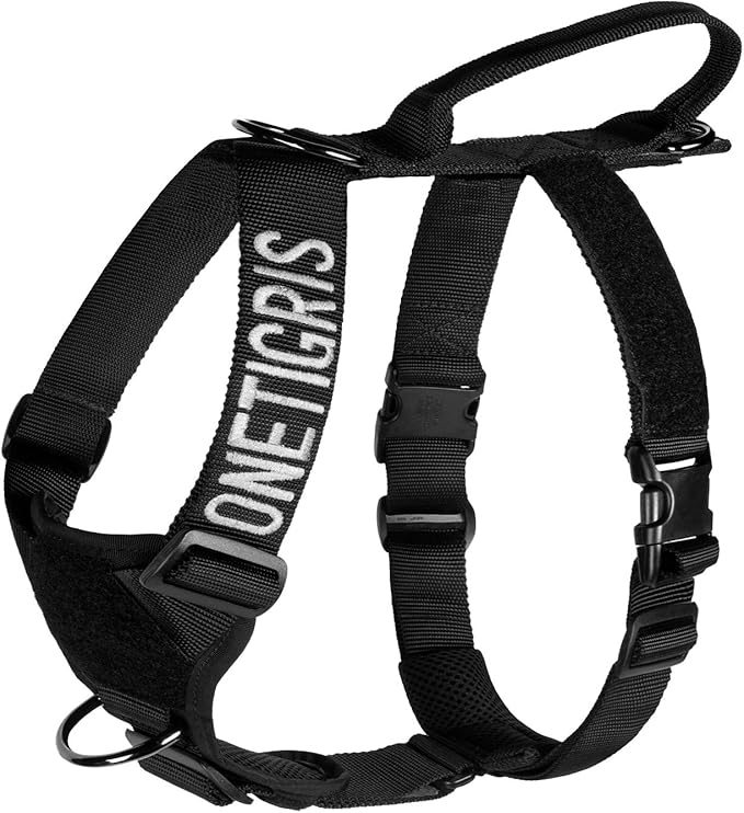 Dog Harness, No Pull Dog Harness, Lightweight Dog Harness Perfect for Walking Hiking All-Day Wear with Small, Medium and Large Dogs(Black,L)