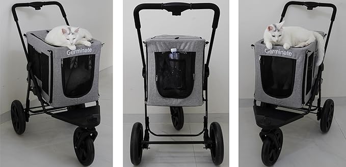 3 in 1 Dog Cat Stroller with Detachable 10 20 50 Lbs 2 Two