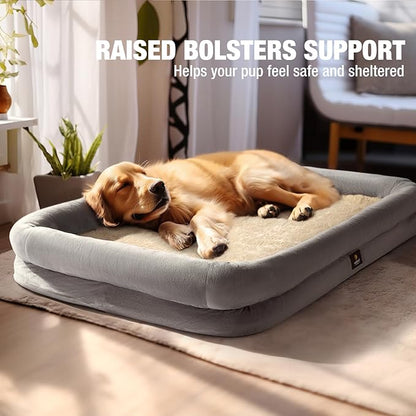 Veehoo XL Dog Bed for Large Dogs 4-Sides Bolster