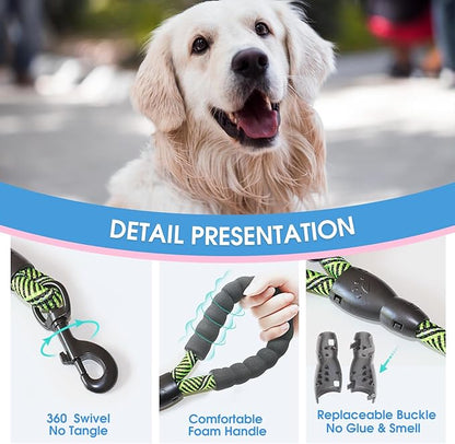 BAAPET 2/4/5/6 FT Dog Leash with Comfortable Padded Handle and Highly Reflective Threads for Small Medium and Large Dogs (5FT-1/2''