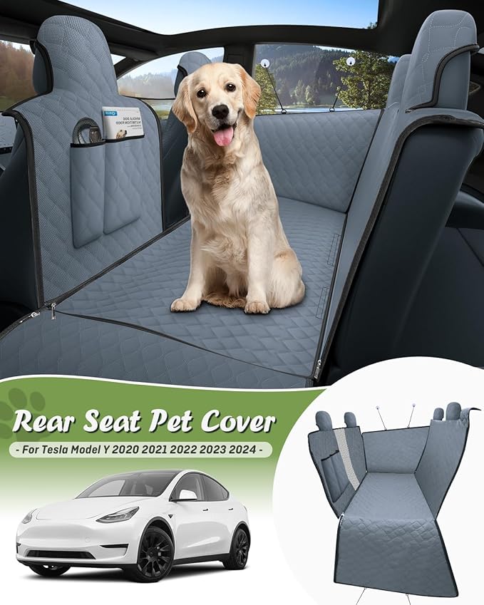 Tesla Model Y Dog Seat Cover for Back Seat 2024 2023 2022 2021 2020,Waterproof Scratch