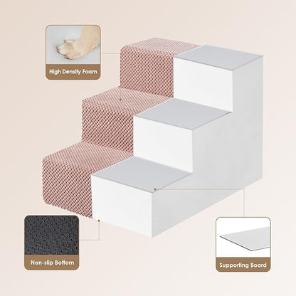 EHEYCIGA Dog Stairs for Small Dogs 13.5" H 3-Step Dog