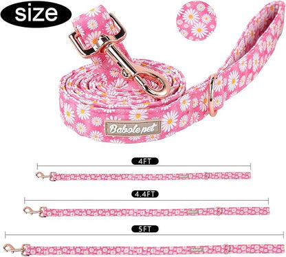 Spring Dog Leash Durable Handmade Pink Daisy Flower 150cm