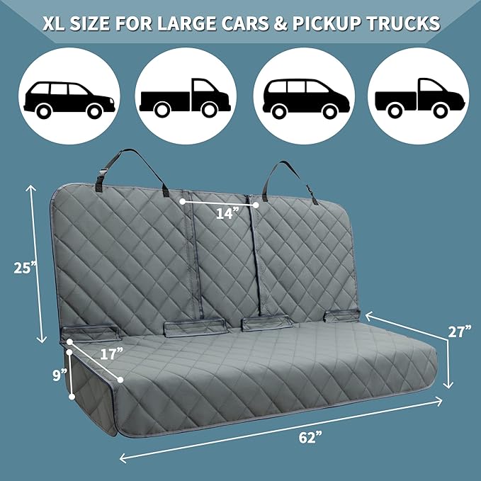 ZQ Dog Car Seat Cover for Trucks Back Seat