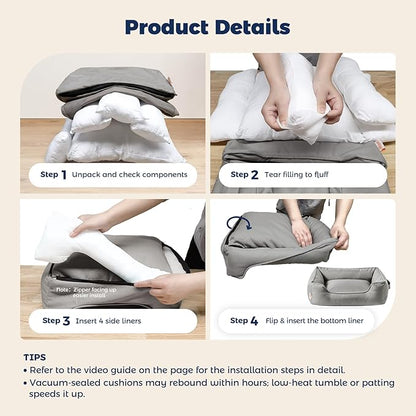 Miguel Waterproof Outdoor Dog Bed for Medium Small Dogs 35 inches