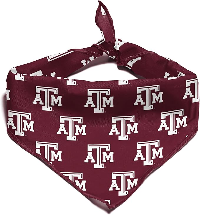 NCAA Officially Licensed Bandana for Dogs and Cats | Fits Pets Great Gift Idea | Easy-to-Tie (Small, Texas A&M Aggies)