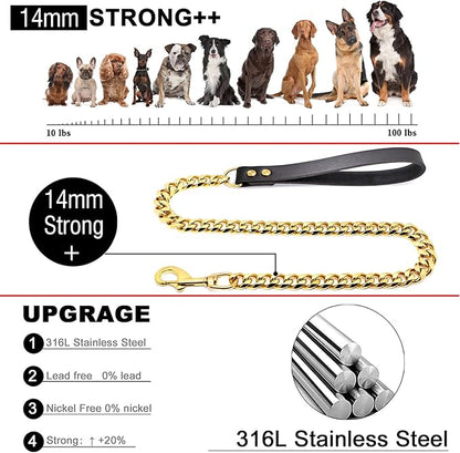 Heavy Duty Dog Leash 15mm/19mm Strong 3FT/4FT/5FT Comfortable (15mm/4FT)
