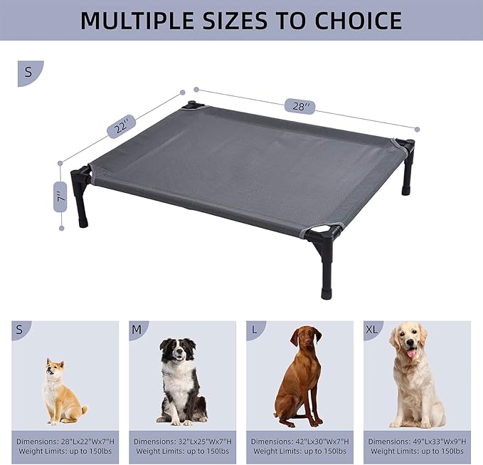 pettycare Elevated Outdoor Dog Bed 28 Inches,