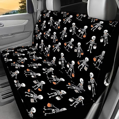 Skull Pumpkin Bag Car Seat Covers Rear Bench