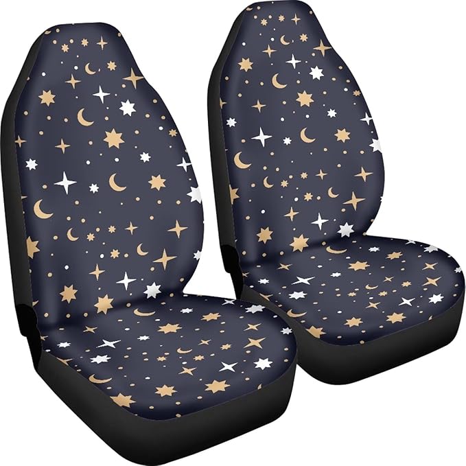UNICEU Moon Star 2pc Front Seat Covers Stretchy