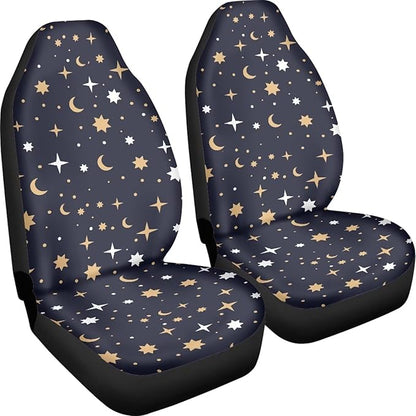UNICEU Moon Star 2pc Front Seat Covers Stretchy