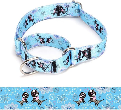Martingale Dog Collars - Flower Multicolor Cute Patterns, Adjustable Nylon Training Dog Collar Suitable for Boy and Girl Dogs Medium Large Dogs (20, M)