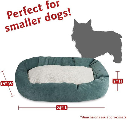 24 inch Azure Villa Collection Sherpa Bagel Dog Bed