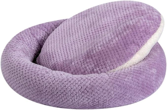 WONDER MIRACLE Fuzzy Deluxe Pet Beds, Super Plush Dog or Cat Beds Ideal for Dog Crates, Machine Wash & Dryer Friendly (24" x 24", Lavender)