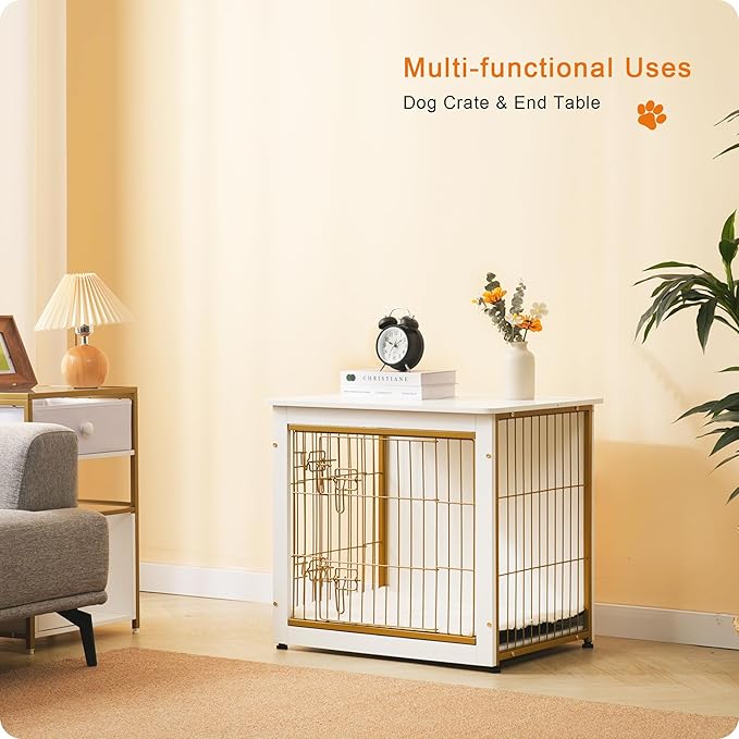 DWANTON Dog Crate Furniture with Cushion 27.2" L,