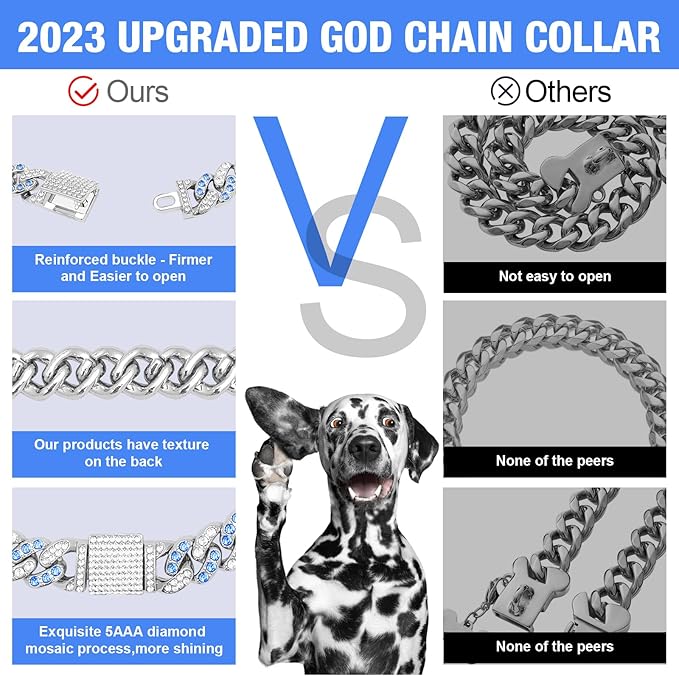 Dog Chain Silver Cuban Collars 24inchi)
