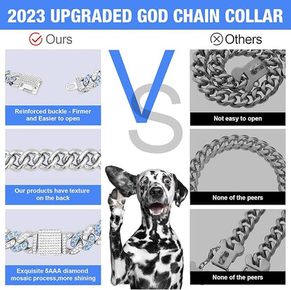 Dog Chain Silver Cuban Collars 24inchi)