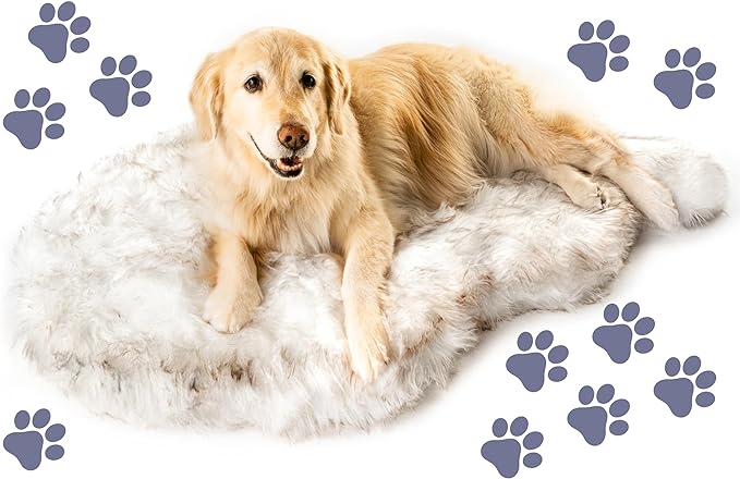 PupRug Orthopedic Dog Bed for Dogs with Soft Faux Fur and Memory Foam for Joint Pain Relief