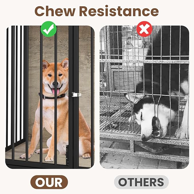 Rovibek Dog Crates for Large Medium Dogs 38.6", Large 3 Doors,