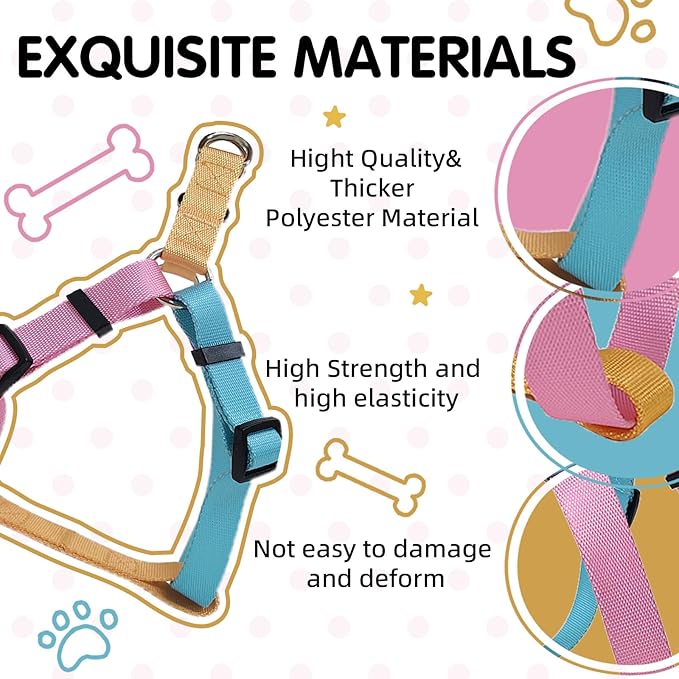 Tri-Color Harness for Medium Dog 3/4''''W x 19''- 25''''