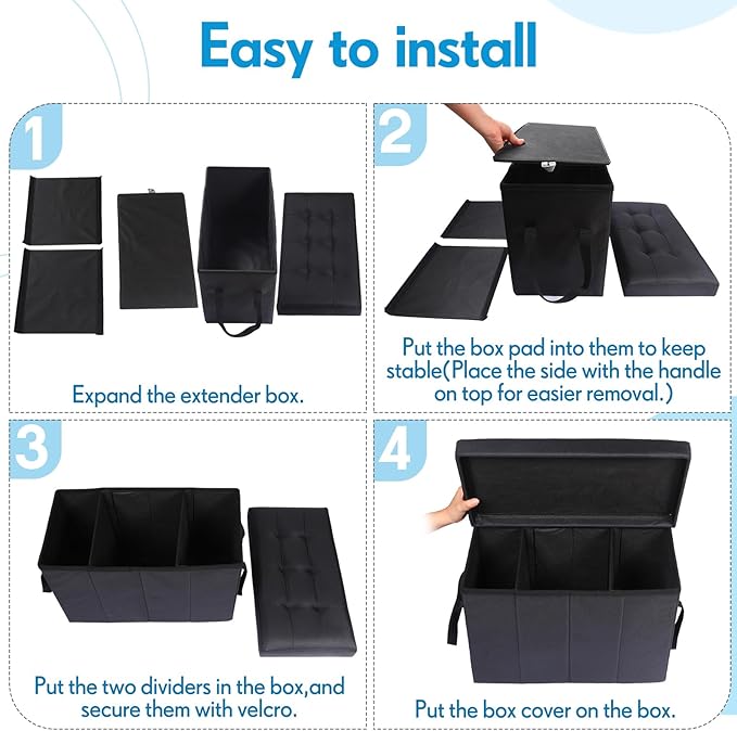 2 Pack Car Back Seat Extender for Dogs 300lbs Car