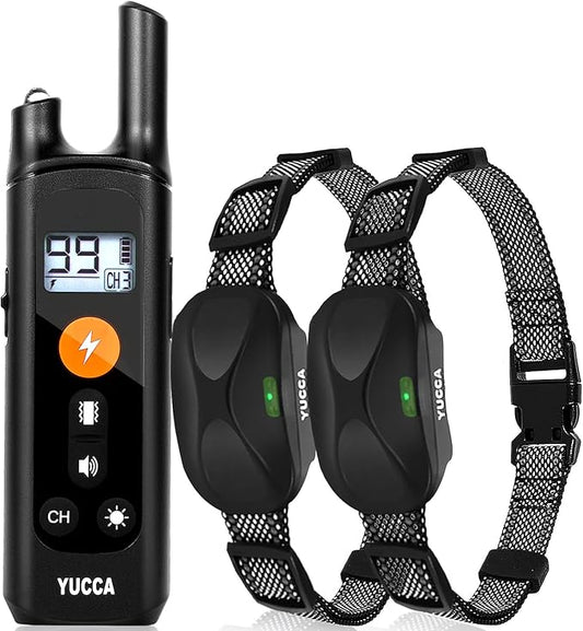 Yucca Dog Shock Collar with Remote 2600Ft 4 Training 60-100 lbs