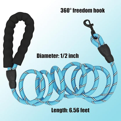 Rope Dog Leash with Comfortable Hand Grip 6.5 FT
