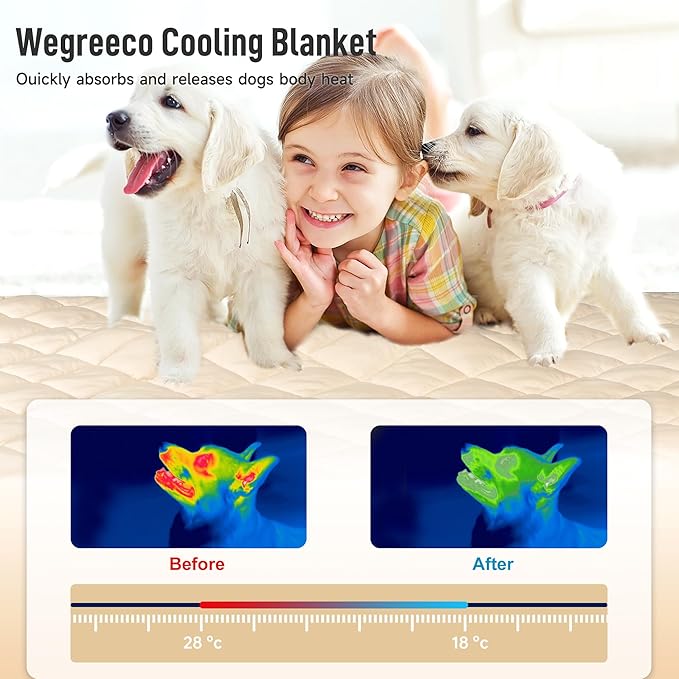 wegreeco Premium Cooling Blanket for Dogs and Cats