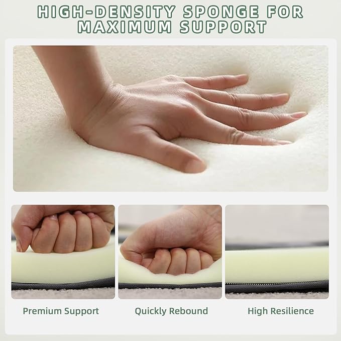 Dog Crate Bed Pad Mat Reversible (Cool&Warm) with Removable Washable Cover 47x29 Inch,