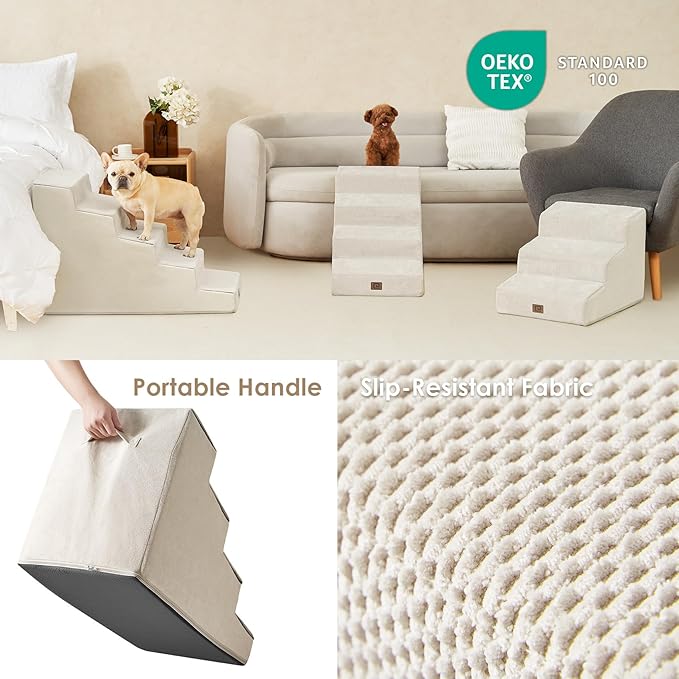 EHEYCIGA Dog Stairs for Small Dog 22.5”H 5-Step Slope