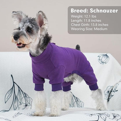 cyeollo Dog Pajamas for Small Dogs Thermal Fleece Dog Pjs Winter Coat Jumpsuit for Dogs Soft Onesie Warm Dog Clothes Apparel