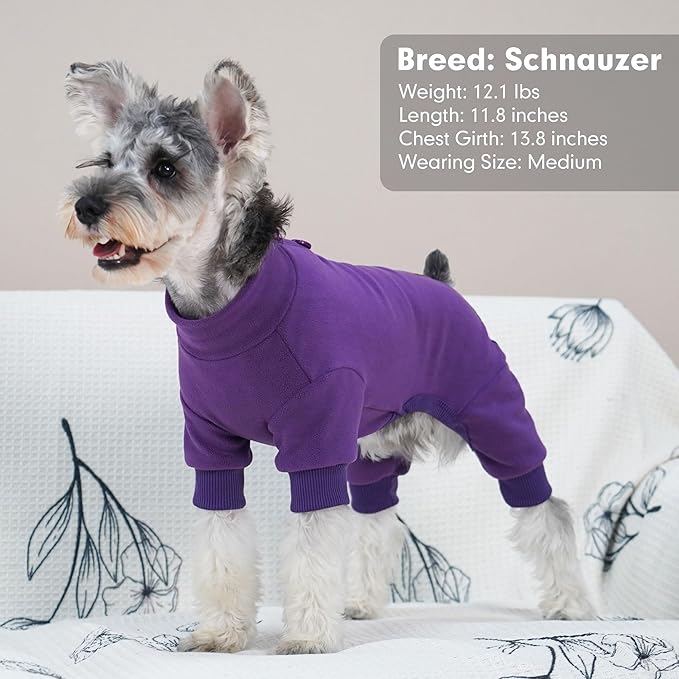 cyeollo Fleece Dog Pajamas Dog Pjs Jumpsuit Thermal Dog Onesie Stretchable Doggie Coat Warm Dog Clothes for Medium to Large Sized Dogs Apparel 3XL