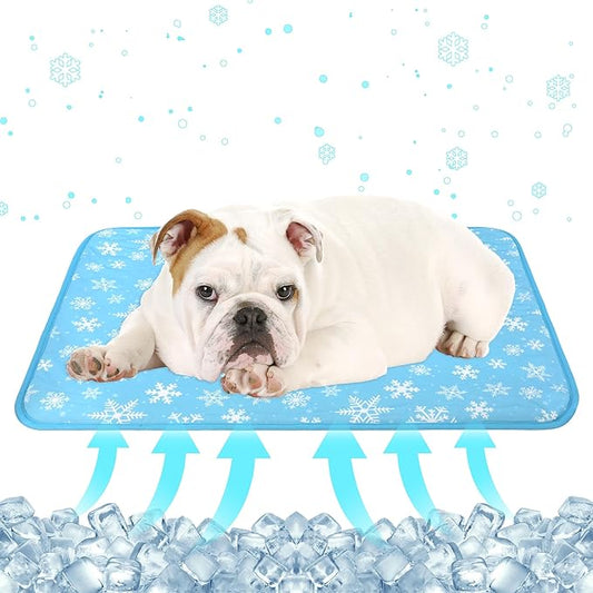 DELIFUR Cat Cooling Mat- Pet Cooling Mat Outdoor for Dogs Self Cooling Pad for Kitten Cat Puppy Machine Washable (Medium