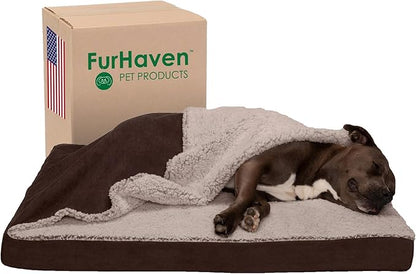 Furhaven Cooling Gel Dog Bed for Large/Medium Dogs w/ Removable Washable Cover 55 lbs