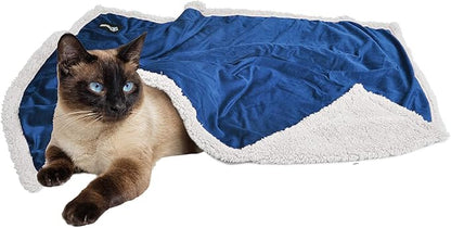 Puppy Blanket, Super Soft Sherpa Dog Blankets and Throws Cat Fleece Sleeping Mat for Pet Small Animals 45x30 Blue